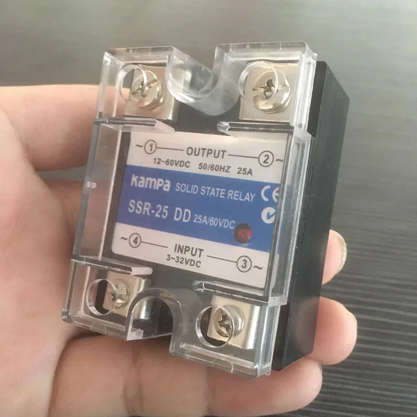 Твердотельное реле постоянного тока 25A SSR однофазное вход 3 32VDC выход управления 12