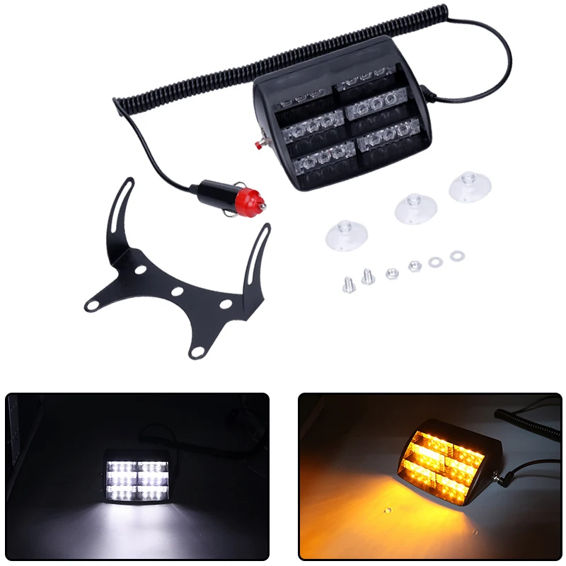 18 Led Flash Auto Strobe Light Kit Bar Voorruit Emergency Let