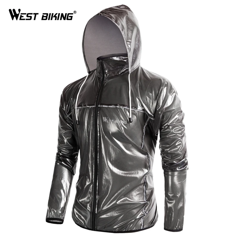 WEST BIKING Outdoor Sports Windproof TPU Cycling Bike Raincoat Men Road MTB Road Bike Running Jacket Waterproof Bicycle Jacket