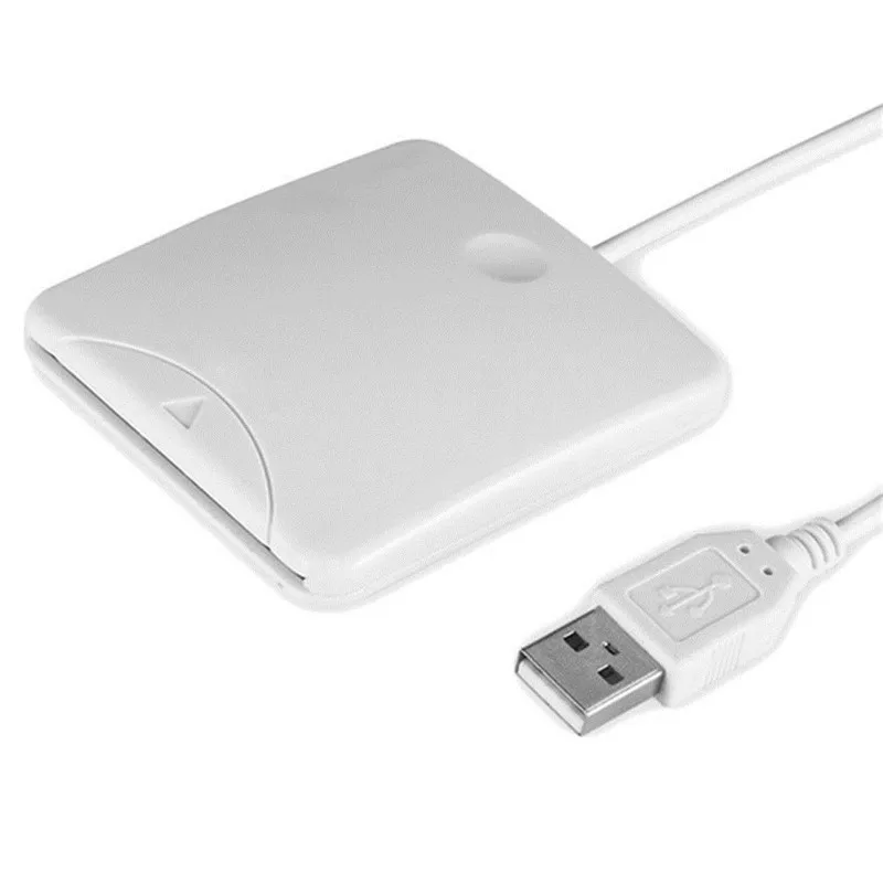 

White USB High Speed Contact Smart Chip Card IC Cards Reader Writer For Bank Card Credit Card Readers