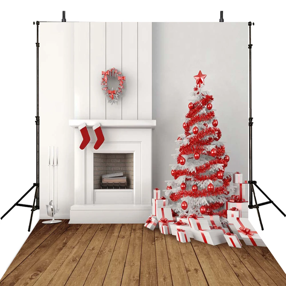 Christmas Trees Photography Backdrops White Wall Backdrops For