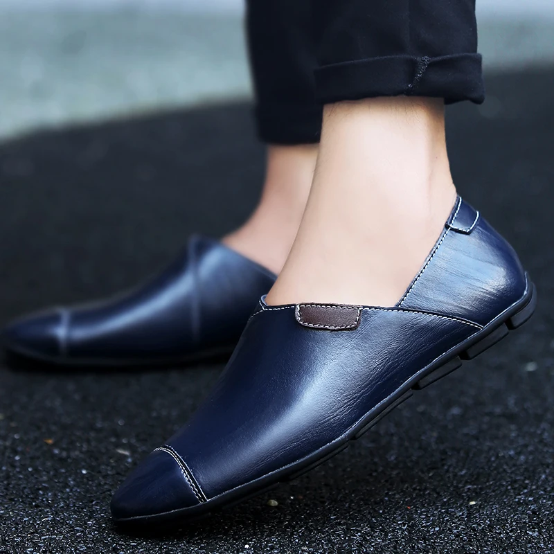Sauvage Mis Peas Blue blue D'été 8007 La Pieds Angleterre Les 2 De Chaussures black 8007 Coréenne En brown Tendance 2 2 Cuir Paresseux black 8007 brown Hommes Version Casual c1FTJlK