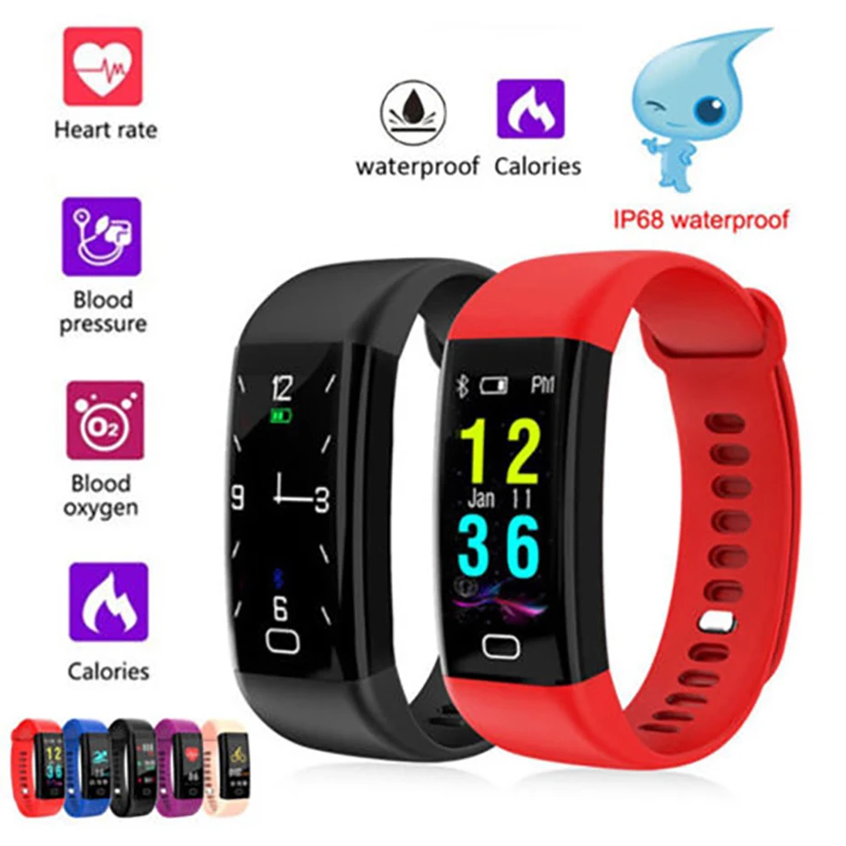 

Smart Watch Men F07 Waterproof Heart Rate Monitor Sport Women Watches Blood Pressure Fitness Tracker Bracelet Silicone Band