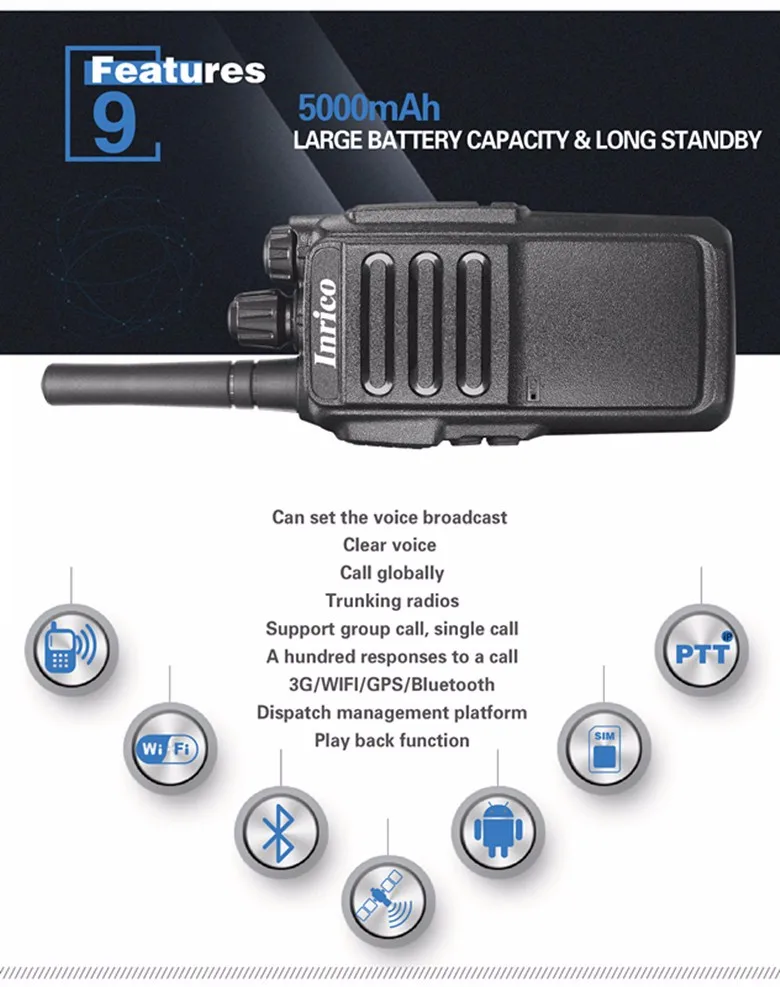 Wi-Fi sim-карты портативная рация сеть WCDMA Bluetooth двухстороннее радио 2100/1900/850 (900) МГц 5000 мАч батареи длительным временем ожидания радио