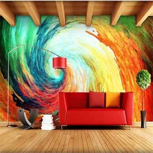 3D Custom Personalized Modern Color Wortex Graffiti Mural Art Abstract Wall Cloth Living Room Office Room Waterproof Wall Paper