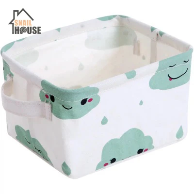 

Cotton Linen Office Desktop Snailhouse Cloud Storage Organizer Sundries Storage Box Cabinet Underwear Storage Basket Container