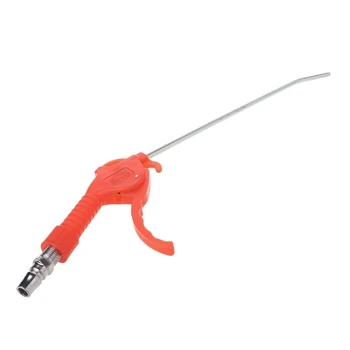 

Spring Loaded Trigger Bent Tube Nozzle Red Air Blow Gun Dust Cleaner w/ Adapter