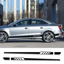 Calcomanías de vinilo para coche Audi, pegatinas de alta resistencia OEM largas, reflectantes, Impermeables, diseño de lujo para decoración lateral de automóvil modelo A3 8P 8V A4 B6 B8 B7 A6 C5 C6 C7 Q5 Q7 TT