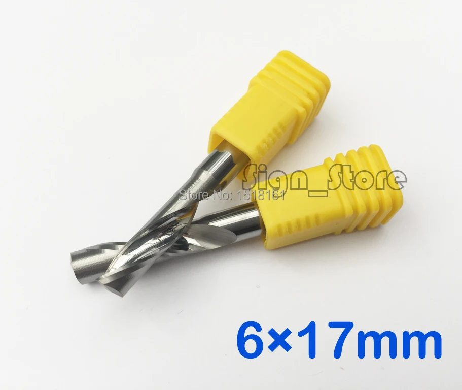 2pcs 6*17MM Import Single Flute Aluminum Milling Cutter for Metal, End