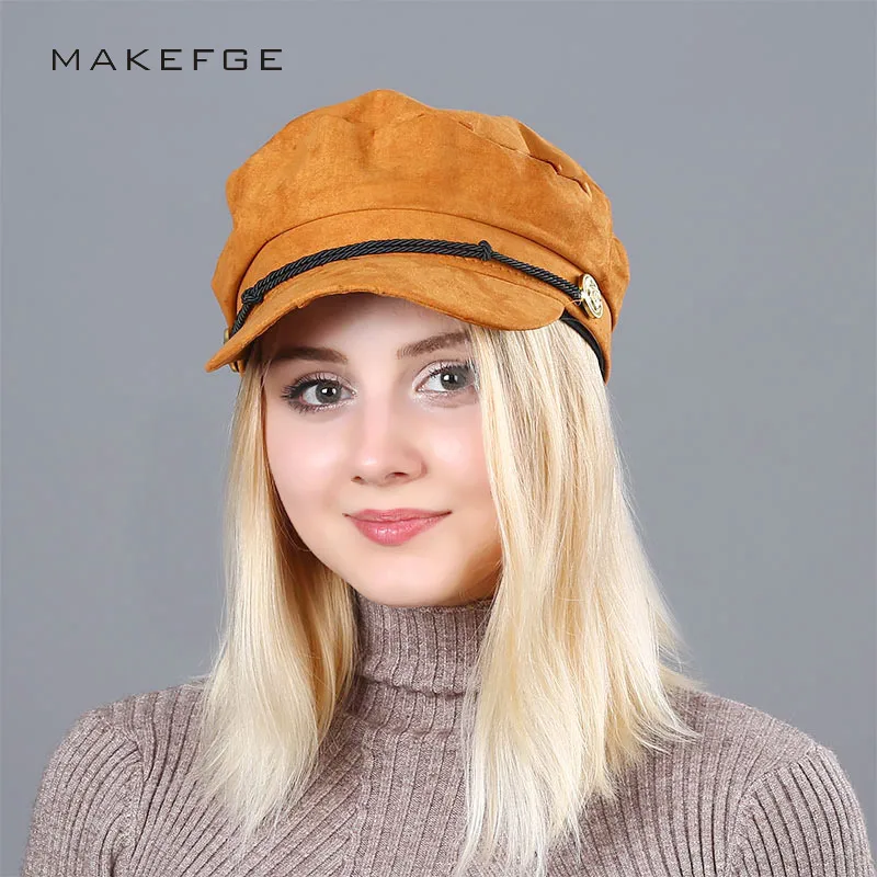 2017 Autumn Octagonal Hats Flat Cap For Women Newsboy Beret Hat Female