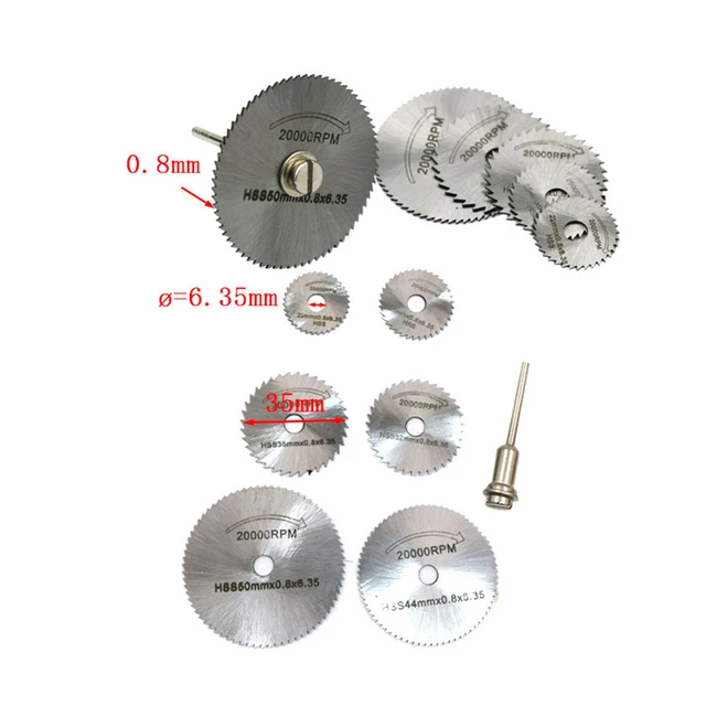 7pcs A Set  Metal HSS Circular Saw Blade High Speed Steel Woodworking Cutting Discs For Dremel Rotary Tool Durable Quality