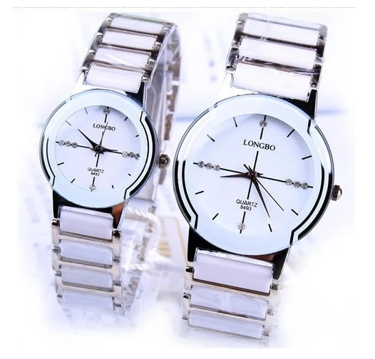 Бренд Lonbo, Классические кварцевые часы для влюбленных, женские, мужские, стразы, керамические водонепроницаемые часы, подарок, высокое качество, Роскошные наручные часы