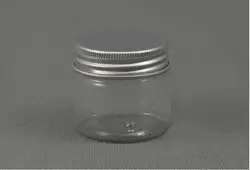 25 г прозрачный ПЭТ банка для крема с Алюминий крышкой, пластиковые банки банка для крема, Косметические Jar, косметической упаковки