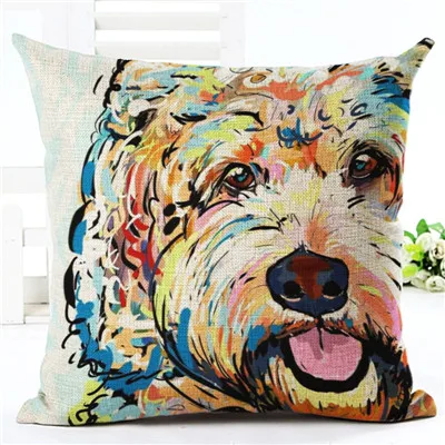 Высокое качество креативная Мода Собака Декор для дома Cojines диван подушки Almofadas хлопок лен квадратный - Цвет: M2185L