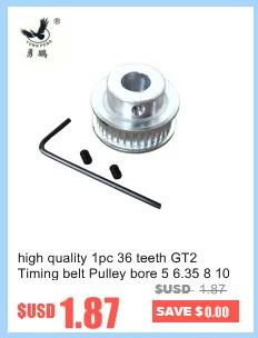Высокое качество 1 шт. 36 зубьев GT2 зубчатый шкив Диаметр 5 6,35 8 10 мм ширина 6 мм 2GT зубчатый ремень для 3D принтера cnc машина