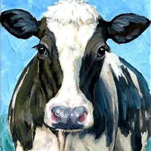 Коровья Мандала на заказ Алмазная картина Полная площадь/Круглый Мультфильм рогатый скот Единорог Алмазная вышивка фото на заказ светящиеся Свадебные