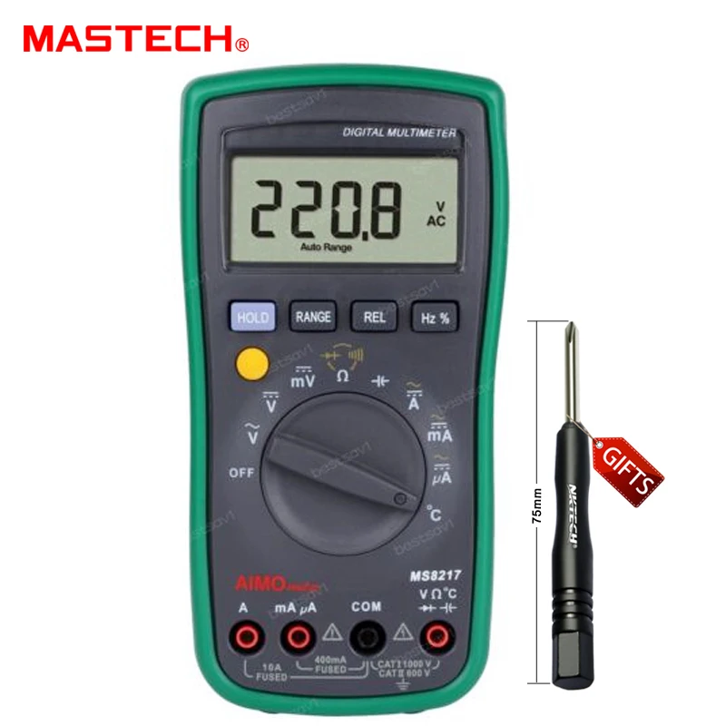 

MASTECH MS8217 Digital Multimeter Meter AC/DC Voltage AC/DC Current Resistance Capacitance Tester with Temperature Measurement