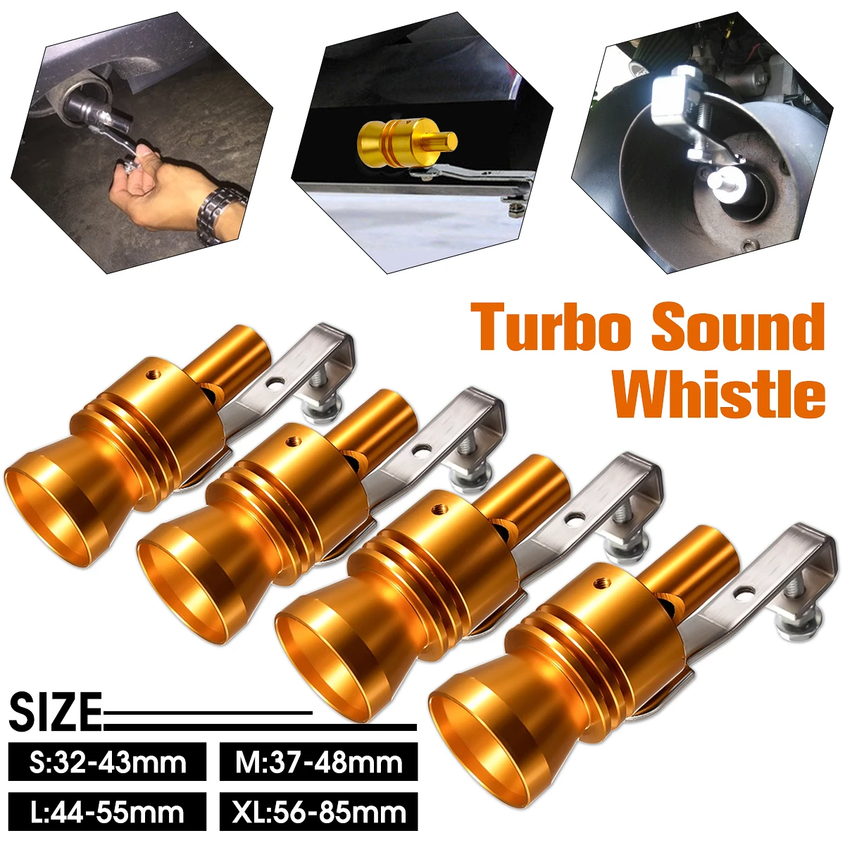 XL Turbo Sound Noise Exhaust Muffler Pipe Whistle Off Valve BOV Simulator Parts