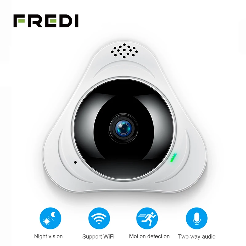FREDI 360 градусов панорамный IP камера 960 P HD 1.3MP Wi-Fi камера системы безопасности инфракрасный ночное видение беспроводной Поддержка 128 г карты