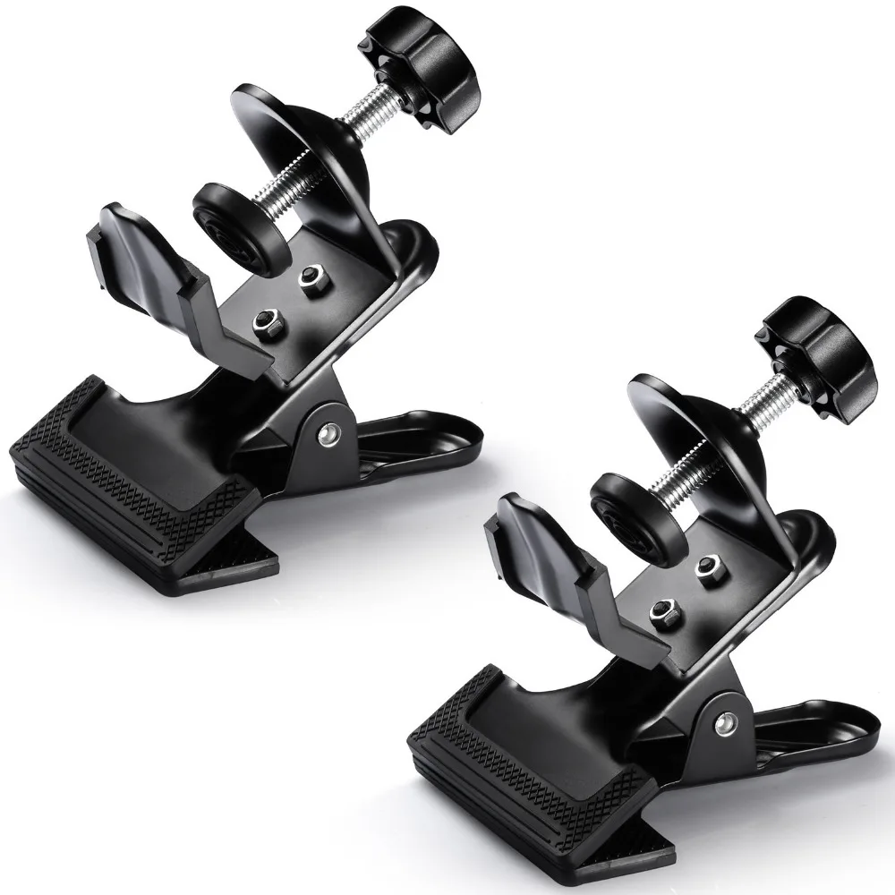 Neewer 2 Pack Multi Functional Black Clamp Clip Holder with U Clamp for