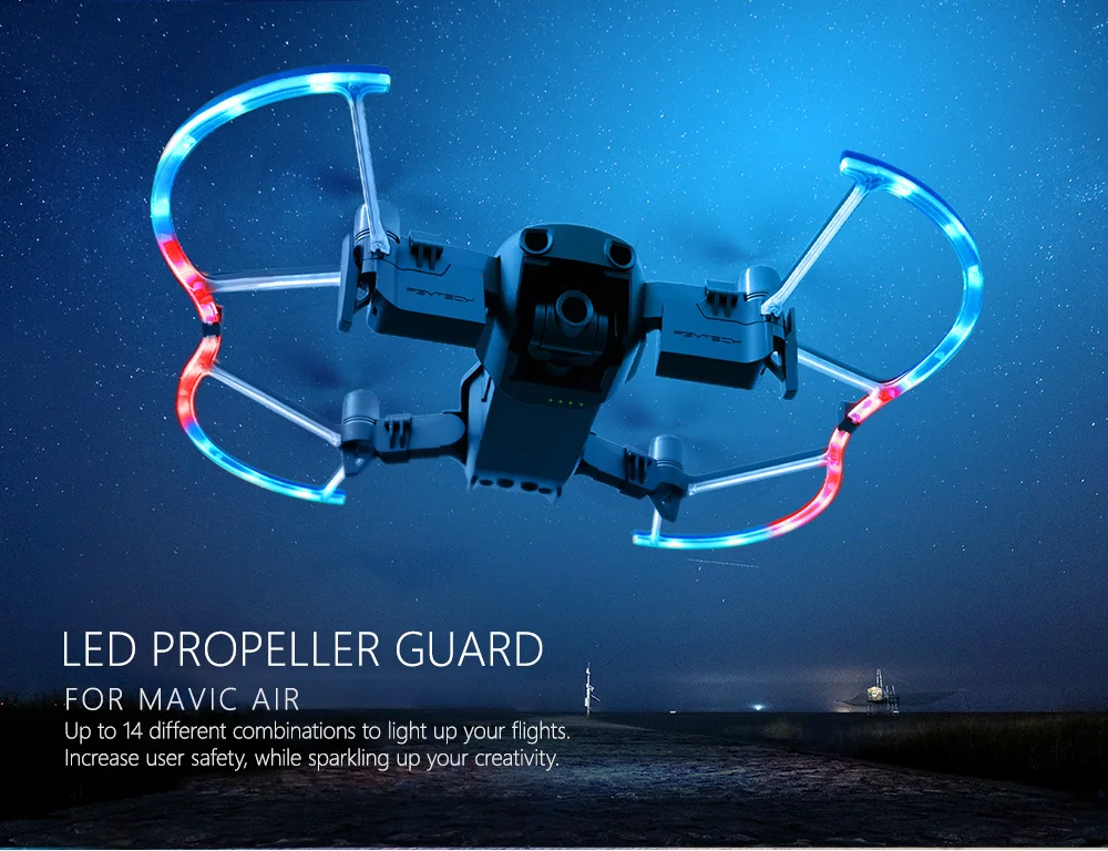 PGYTECH For Mavic Air LED Propeller Guard with Colorful Lighting Mode Protective Propeller Drone DJI Mavic Air Accessory