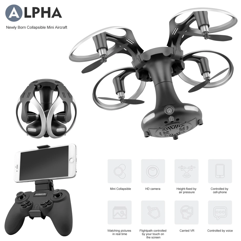 Utoghter 69108 Foldable Collapsible Egg Drone 2.4G Selfie Drone RC Quadcopter Drone w/ 0.3MP Wifi FPV Altitude Hold 3D Flips RTF