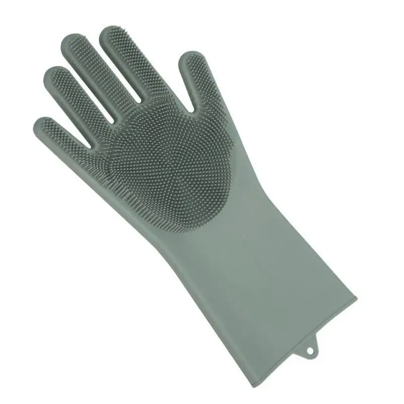 1 пара волшебных силиконовых резиновых перчаток для мытья посуды экологически чистые скрубберы для многоцелевой кухонной кровати ванной уход за волосами
