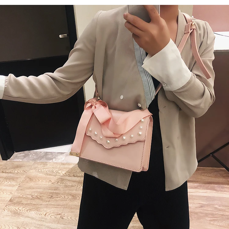Весенняя новая милая квадратная сумка высокого качества из искусственной кожи, женская дизайнерская сумка с лентами, сумка-тоут с бантом, сумки через плечо
