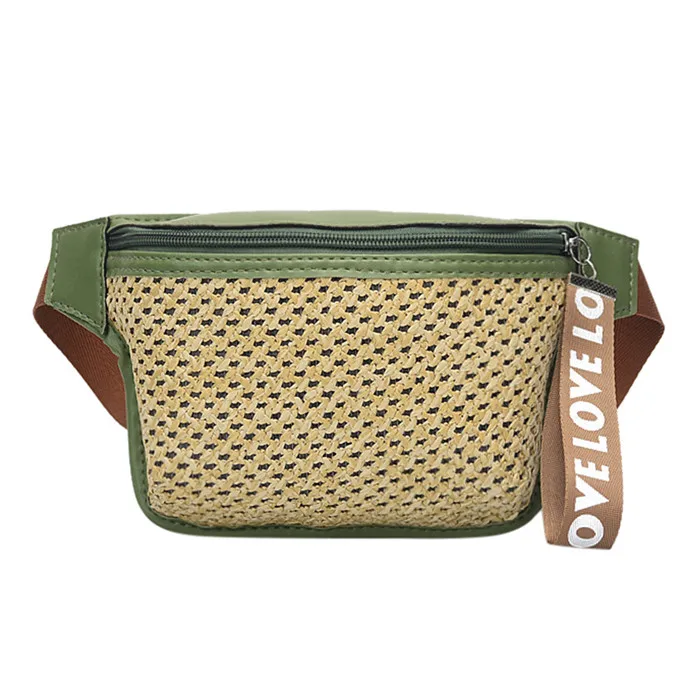 Модная женская классическая тканая Повседневная дикая поясная сумка, сумка-мессенджер, нагрудная сумка, поясная сумка для путешествий, праздничный ремень для денег - Цвет: Зеленый