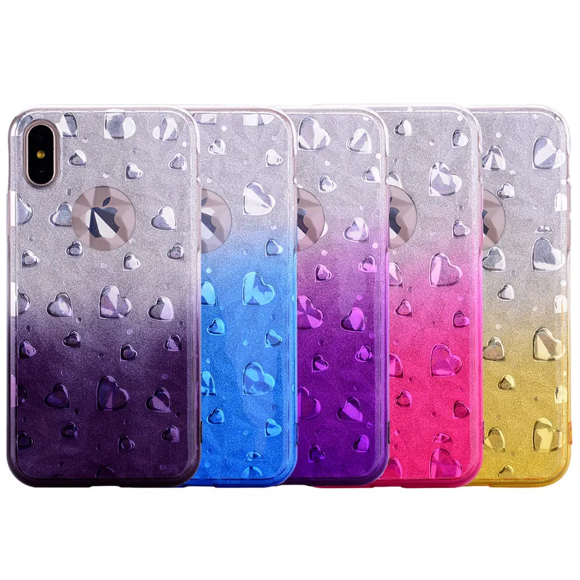 Чехол HEMASOLY для iPhone X блестящий чехол iphone 6 S 7 8 Plus силиконовый с алмазным