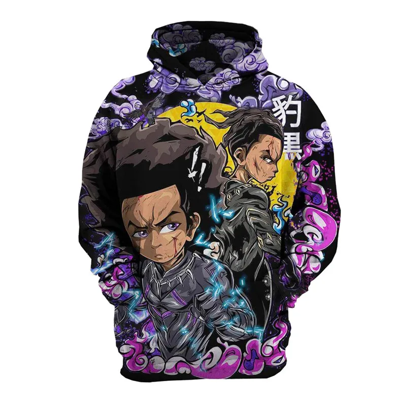 3D Print Black Panther Avengers Endgame Hoodie Sweatshirt Cosplay Costume Black Panther Jacket Coats Men and Women New