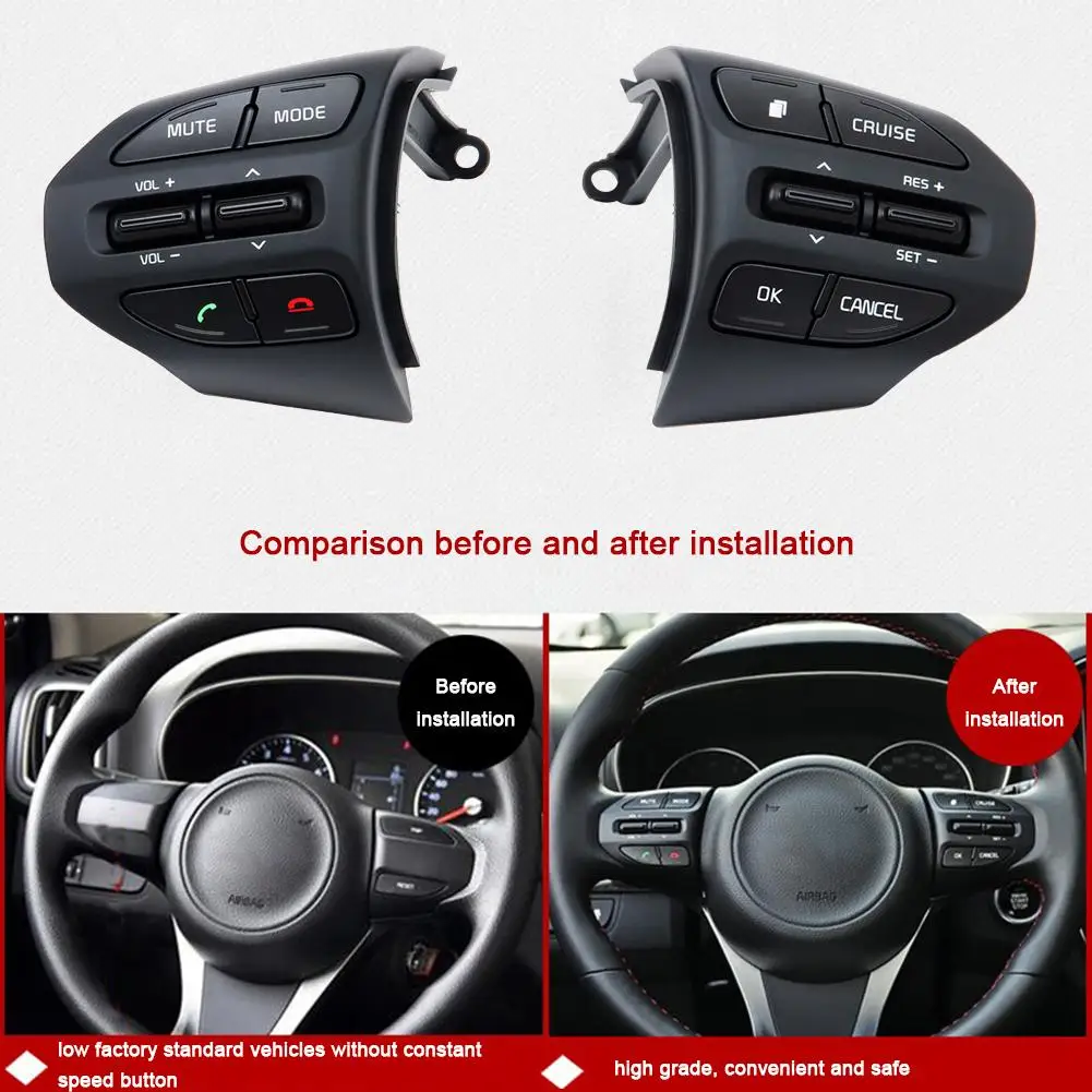 

1 Set Multi-function Steering Wheel Controller DVD Navigation Button Modified Upgraded Bluetooth Call Cruise Control For Kia Kx3