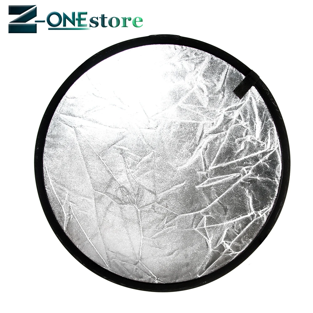 

Portrait professional 60/80/110cm 2-in-1 Silver/White Light Mulit Collapsible Disc Photography Camera Reflector Studio with bag