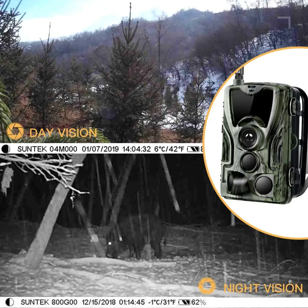 US $149.99 Suntekcam HC801LTE 4G Hunting Camera 16MP Infrared Camera MMSSMTP Photo Trap 03s Trigger Time 940nm LED Wild Camera PhotoTrap