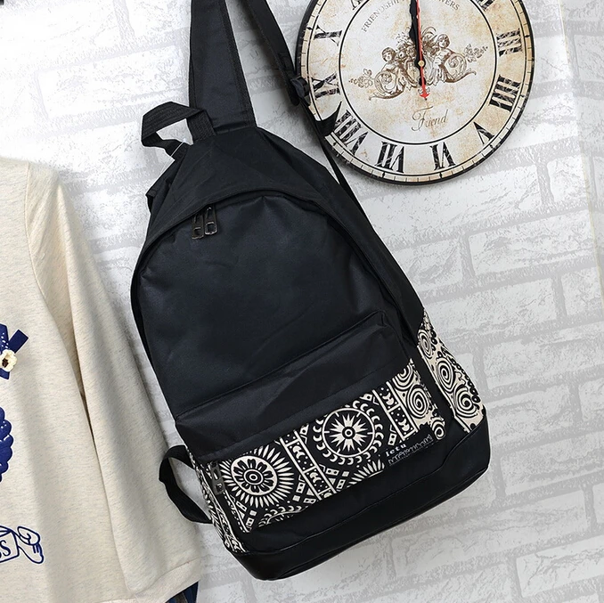 Новинка, женские черные рюкзаки для путешествий, простой рюкзак с геометрическим принтом для девочек-подростков, школьные сумки для ноутбука