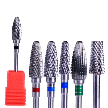 

1pcs Flame Carbide Nail Milling Burr Electric Cuticle Clean Nail Files Drill Bit for Manicure 3/32'' Drill Accessory TR10-15