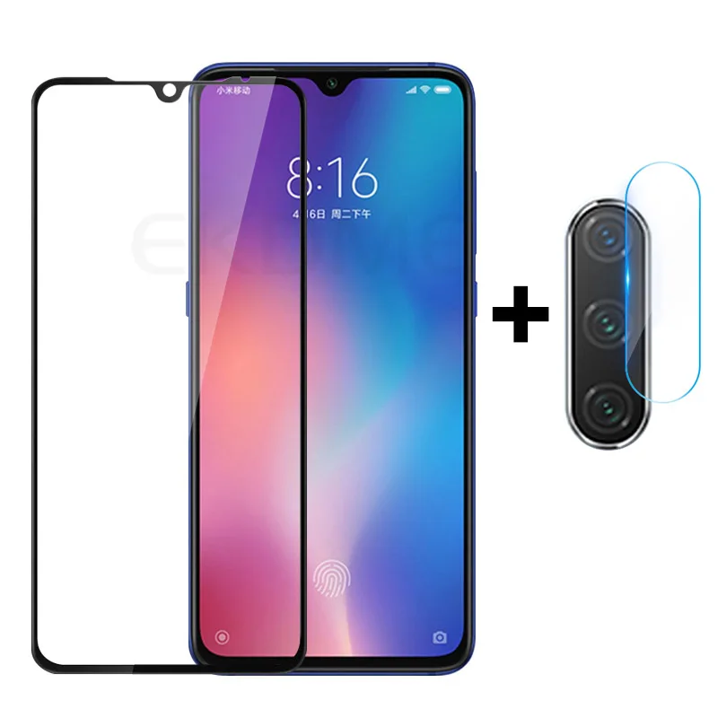 

2 in 1 Full Cover Glass For Xiaomi Mi 9 CC9 CC9E Mi9 SE For Xaomi Mi A3 MiA3 Front Tempered Glass + Back Camera Lens Protector