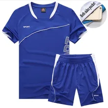 Casual Sporting Male Quick-Drying Short-Sleeved Tops+Shorts 2 Piece Set