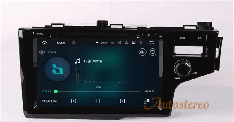 Cheap 9 inch Car CD DVD player Android7.1 Quad core Car GPS navigation for Honda Fit RHD 2014-2017 radio mirror link mp3 video player 17
