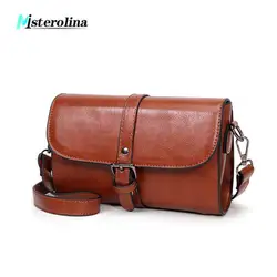 Misterolina старинные crossbody сумка женская сумка Искусственная кожа Повседневная кожи масло hasp плеча сумку бизнес сумки торговых