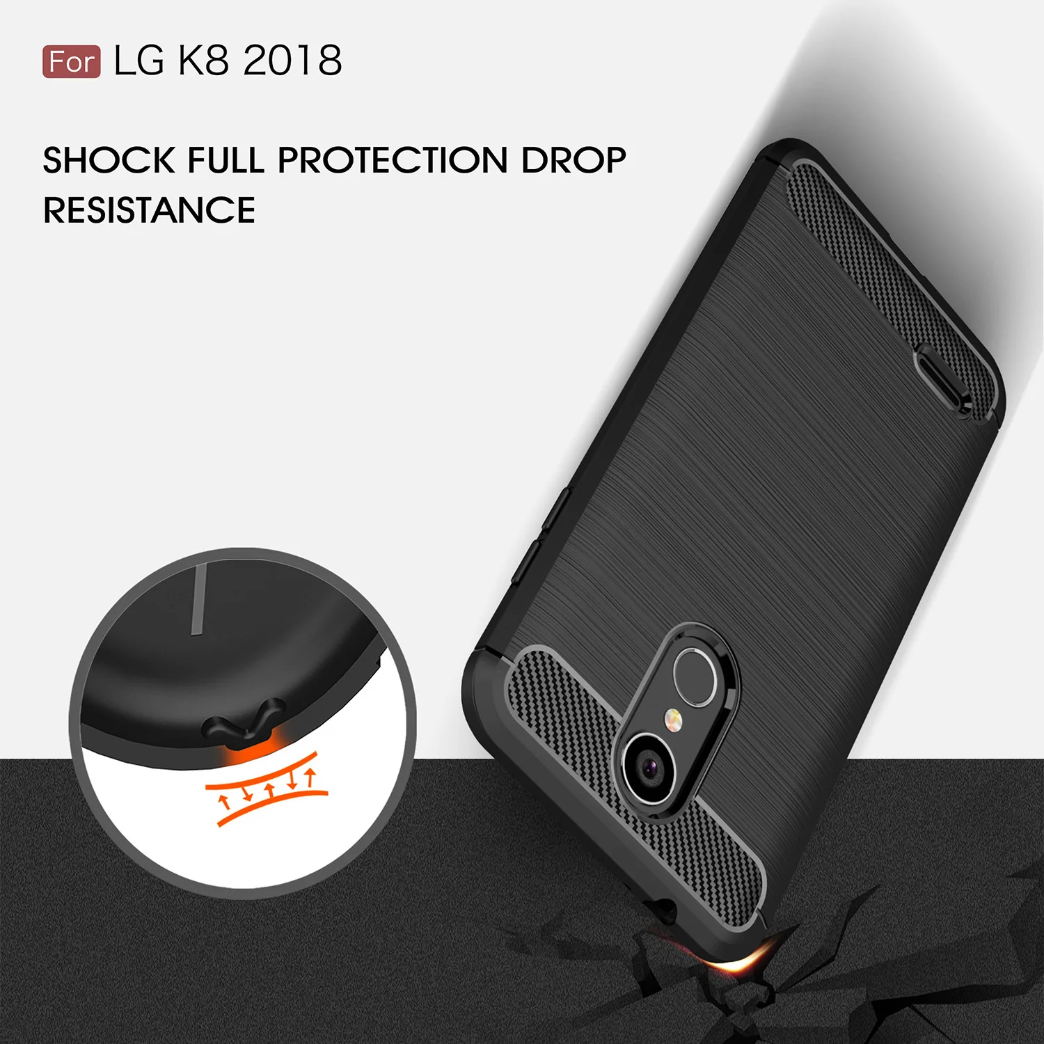 Чехол Wolfsay для телефона LG K9 противоударный мягкий резиновый силиконовый чехол / K8
