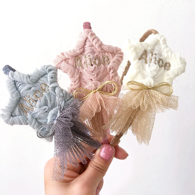 

Korea lovely Star Flower Hair Accessories For Girls High Quality Hair Band Headband Hair Bow Princess 4