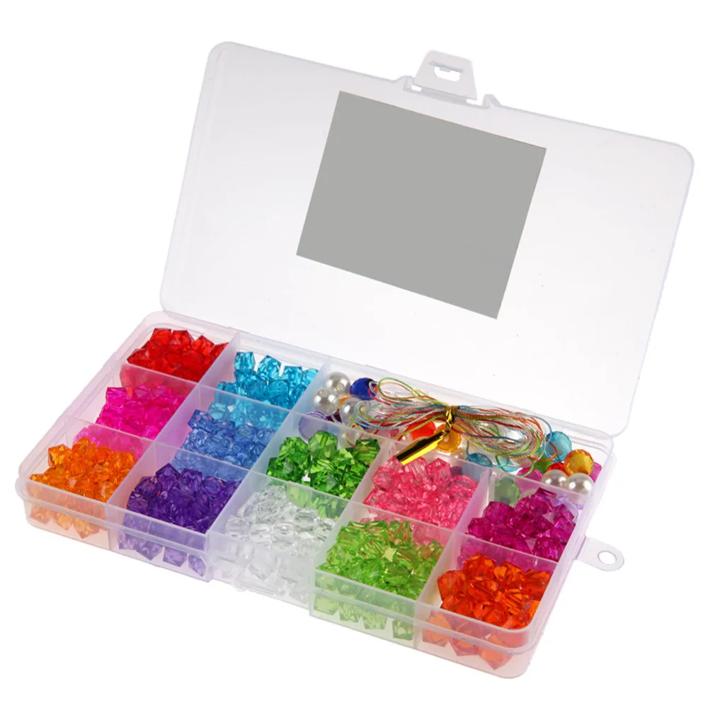 Children DIY Beads 15 Cells Assorted Beads Kit DIY Bracelet Jewelry