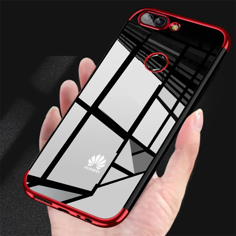

Soft TPU Protective Case for Huawei P Smart Case Transparent Plating Silicone Case on for Huawei P Smart Bumper Ultra Slim Cover