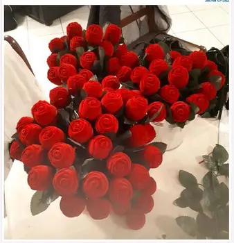 

1Pc Wedding Ring Gifts Case Earrings Storage Display Holder Gift Boxes For Earring Rings Portable 3D Red Rose Jewelry Box