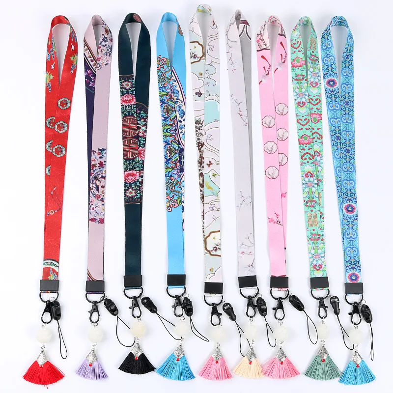 

National Palace wind mobile phone lanyard Hang neck female models personalized mobile phone chain Key card sets anti-lost rope