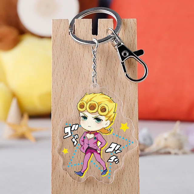 Anime Jojos Bizarre Adventure Keychain Cartoon Figure Acrylic Cute