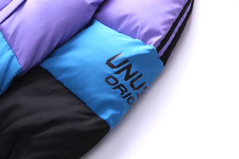 Rainbow Color Block Thick Parkas 6