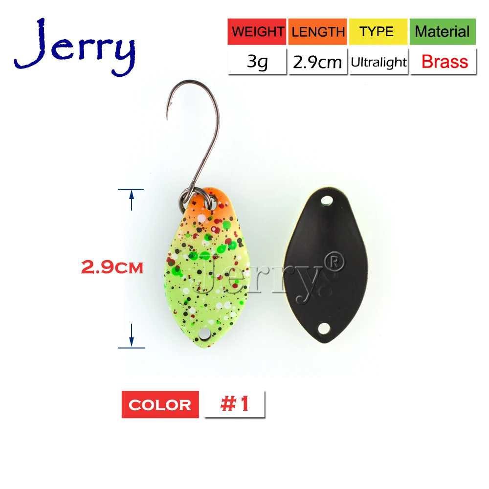Jerry 1 шт. 2 г 3 широкие латунные рыболовные ложки воблер сверхлегкие приманки