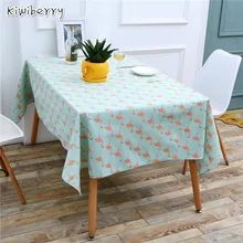 Nordic Style Flamingo Print Rectangular Tablecloth Home Kitchen Decoration Nappe Cotton Linen Tables Cloth Toalhas De Mesa Cover